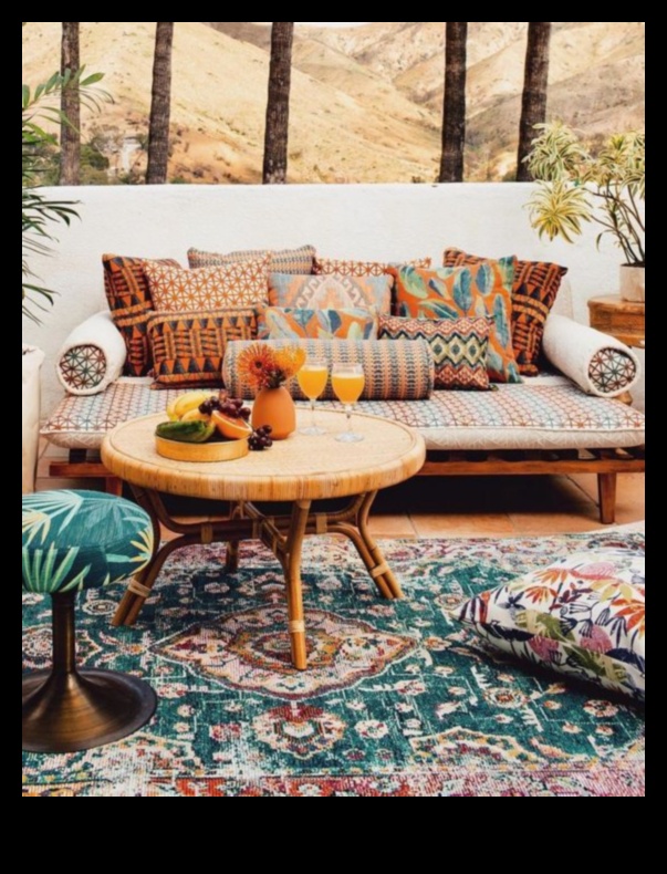 Какви са някои идеи за марокански пуфове за кът за сядане на открито, вдъхновен от бохо?