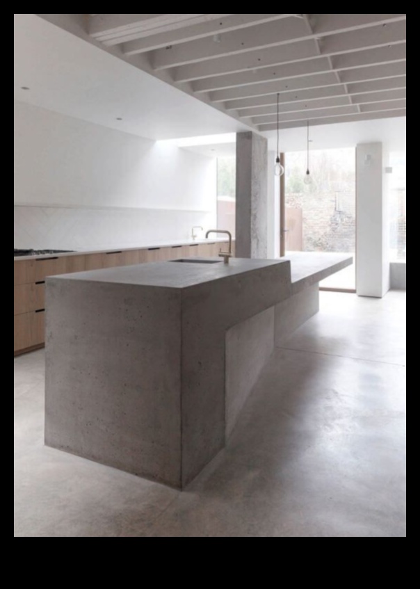 Бетонна кухня, модерна и минималистична 4 Как да включим бетона в индустриалния шикозен кухненски дизайн за модерен щрих?