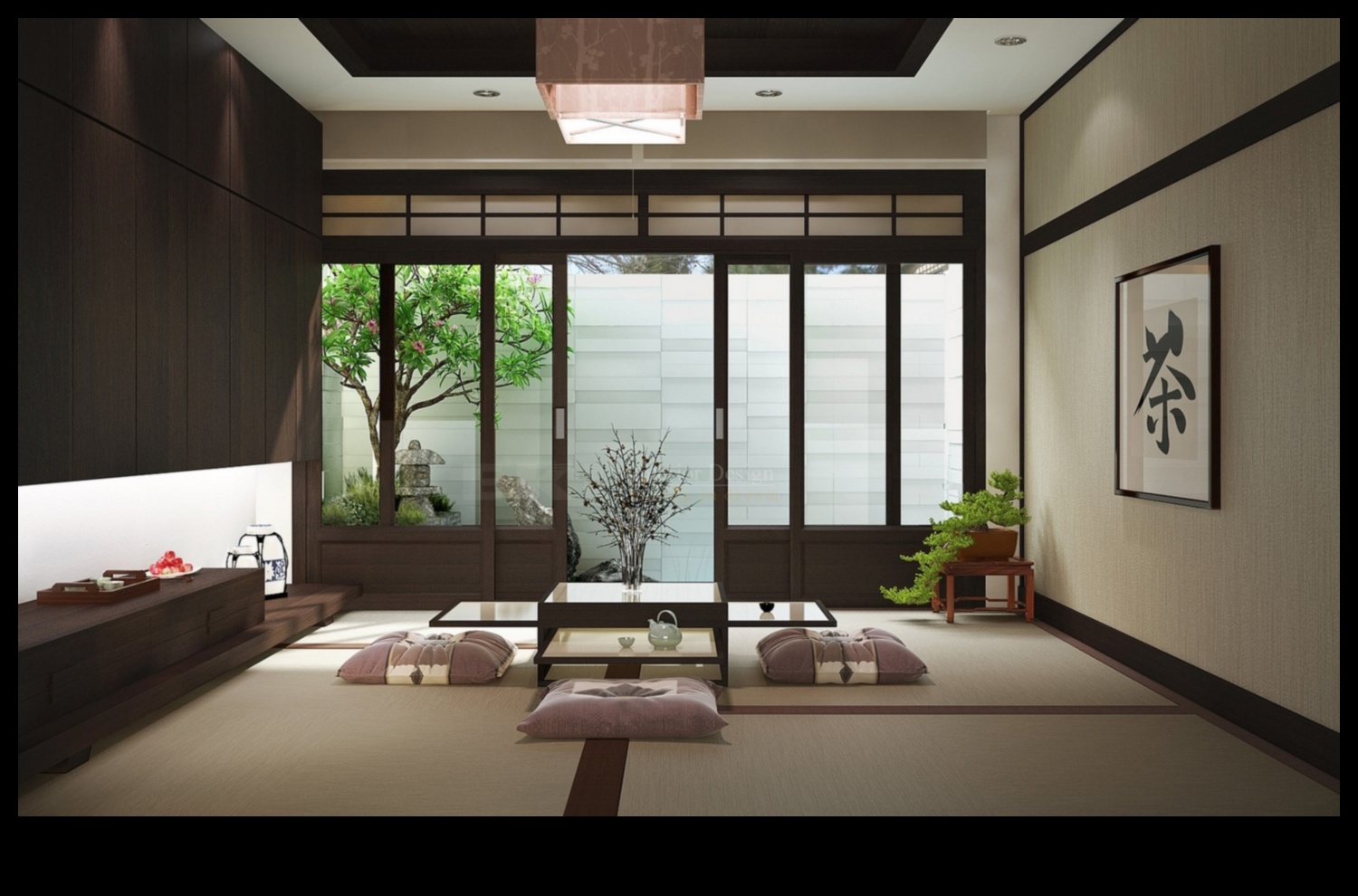 Как мога да включа модерен японски декор за всекидневна за Zen Serenity?