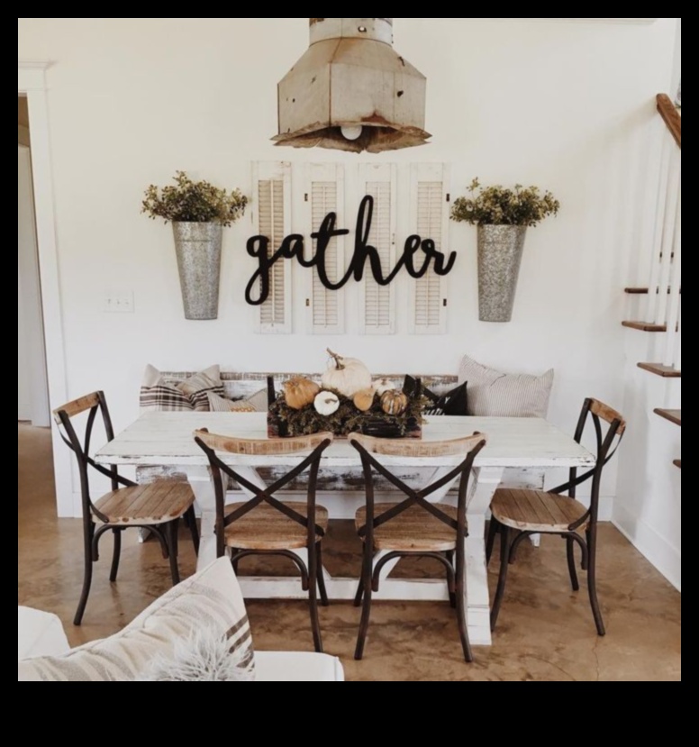 Как да създам усещане за градска селска къща в моята трапезария с Идеи за декор на селска къща?