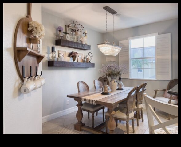 Орнамент според трапезария в селска площ 10 рустикални концепции