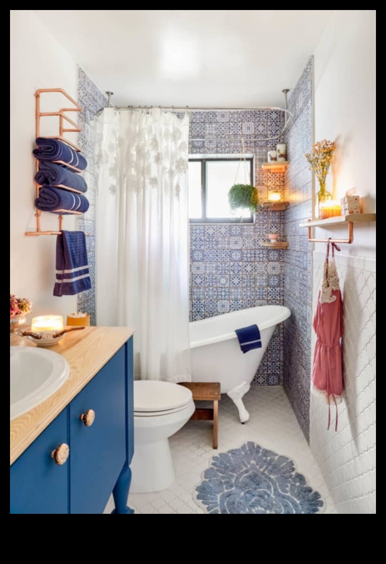 Какви са някои идеи за бохемски декор за баня с еклектични бохо елементи?