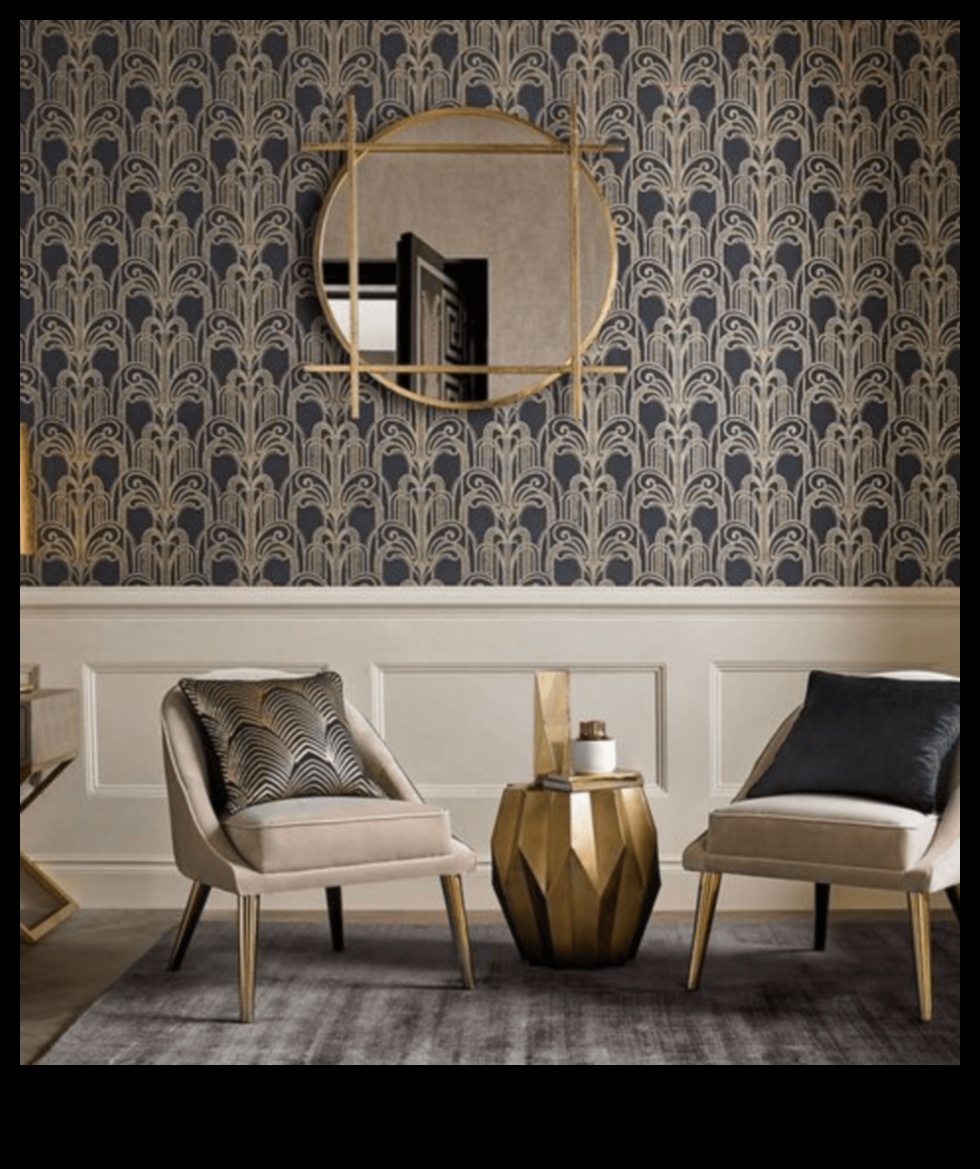 Арт деко наслада: ретро тоалети с вечна геометрия