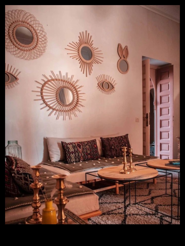 Марокански декор за всекидневна с богат текстил